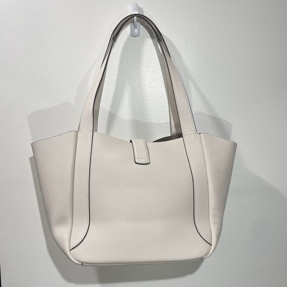 NWT Coach Hadley Turnlock Tote Shoulder Bag Pebbled Leather CAL17 Chalk Cream - Picture 7 of 10